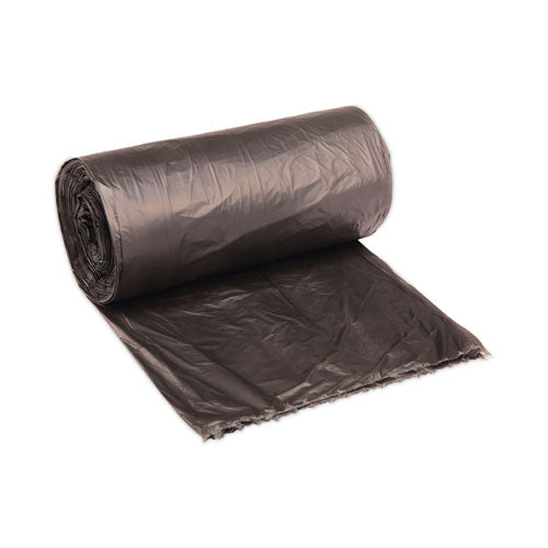 Image of Boardwalk® High-Density Can Liners, 45 gal, 19 mic, 40" x 46", Black, Perforated Roll, 25 Bags/Roll, 6 Rolls/Carton
