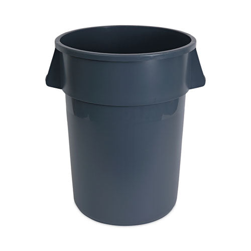 Image of Boardwalk® Round Waste Receptacle, 44 gal, Plastic, Gray