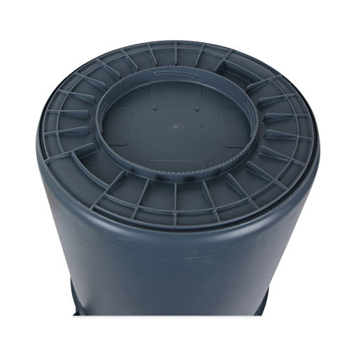 Image of Boardwalk® Round Waste Receptacle, 44 gal, Plastic, Gray