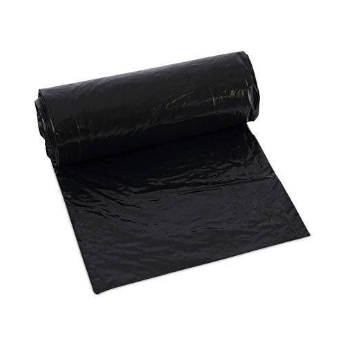 Image of Boardwalk® Low-Density Waste Can Liners, 16 gal, 1 mil, 24" x 32", Black, Perforated Roll, 10 Bags/Roll, 15 Rolls/Carton