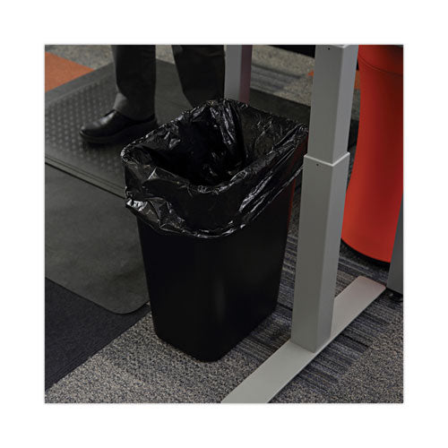 Image of Boardwalk® Low-Density Waste Can Liners, 16 gal, 1 mil, 24" x 32", Black, Perforated Roll, 10 Bags/Roll, 15 Rolls/Carton