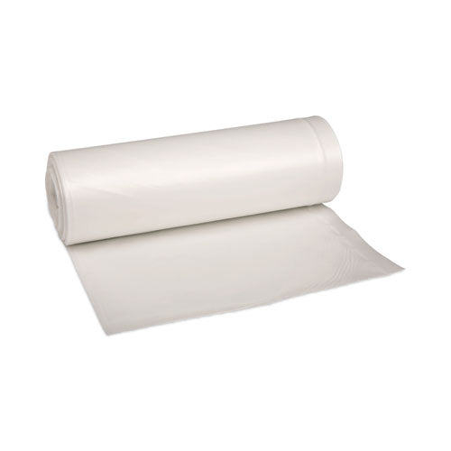 Image of Boardwalk® Low-Density Waste Can Liners, 33 gal, 0.6 mil, 33" x 39", White, Perforated Roll, 25 Bags/Roll, 6 Rolls/Carton
