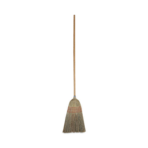 Image of Boardwalk® Parlor Broom, Corn Fiber Bristles, 55" Overall Length, Natural, 12/carton