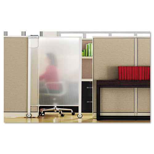 Image of Quartet® Premium Workstation Privacy Screen, 38w X 64d, Translucent Clear/silver