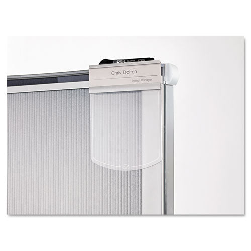 Image of Quartet® Premium Workstation Privacy Screen, 38w X 64d, Translucent Clear/silver