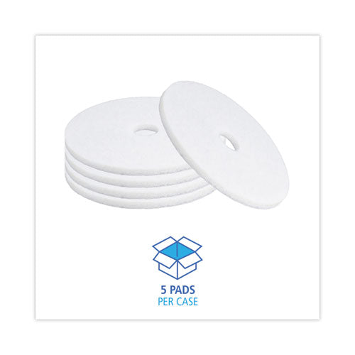 Image of Boardwalk® Polishing Floor Pads, 20" Diameter, White, 5/carton