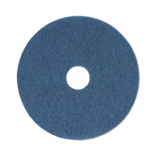 Image of Boardwalk® Scrubbing Floor Pads, 20" Diameter, Blue, 5/carton