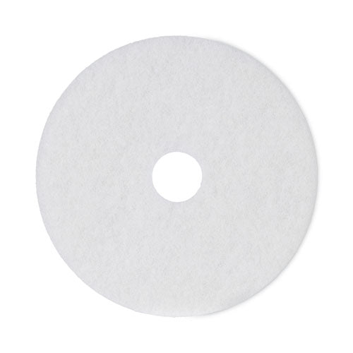 Image of Boardwalk® Polishing Floor Pads, 18" Diameter, White, 5/carton
