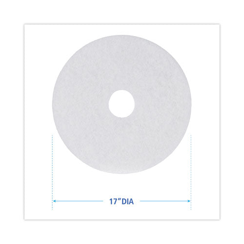 Image of Boardwalk® Polishing Floor Pads, 17" Diameter, White, 5/carton