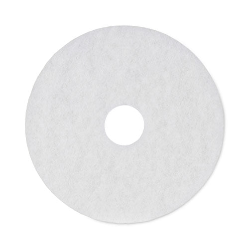Image of Boardwalk® Polishing Floor Pads, 16" Diameter, White, 5/carton