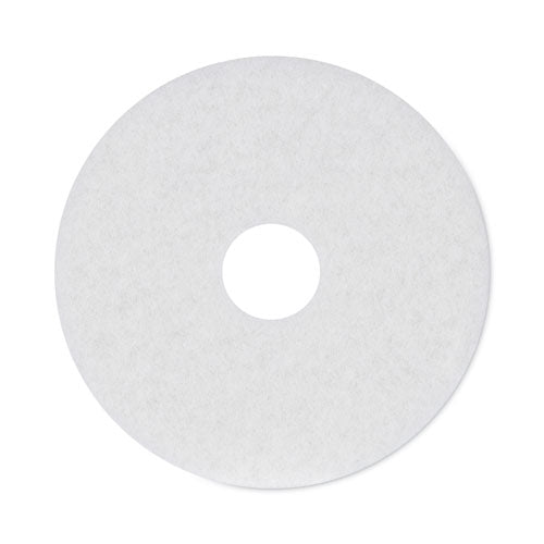 Image of Boardwalk® Polishing Floor Pads, 15" Diameter, White, 5/carton