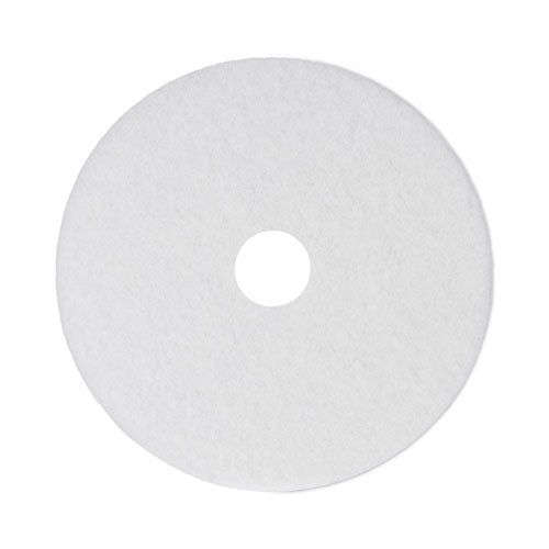 Image of Boardwalk® Polishing Floor Pads, 14" Diameter, White, 5/carton