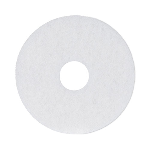 Image of Boardwalk® Polishing Floor Pads, 13" Diameter, White, 5/carton