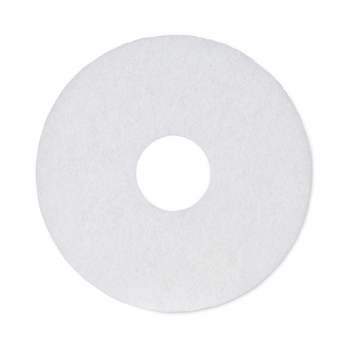 Image of Boardwalk® Polishing Floor Pads, 12" Diameter, White, 5/carton