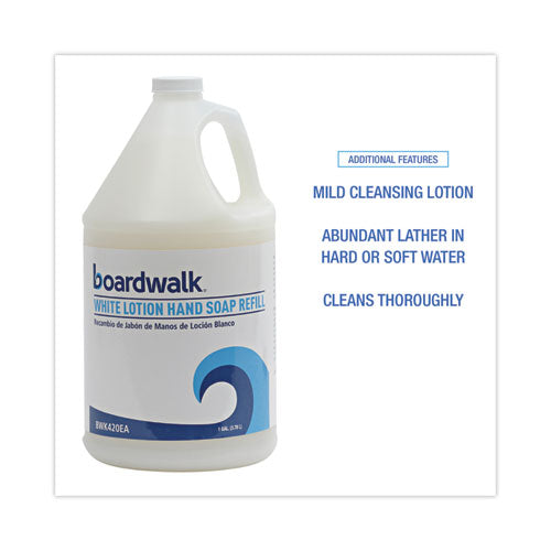 Image of Boardwalk® Mild Cleansing Lotion Hand Soap Refill, Cherry Scent, 1 gal Bottle, 4/Carton
