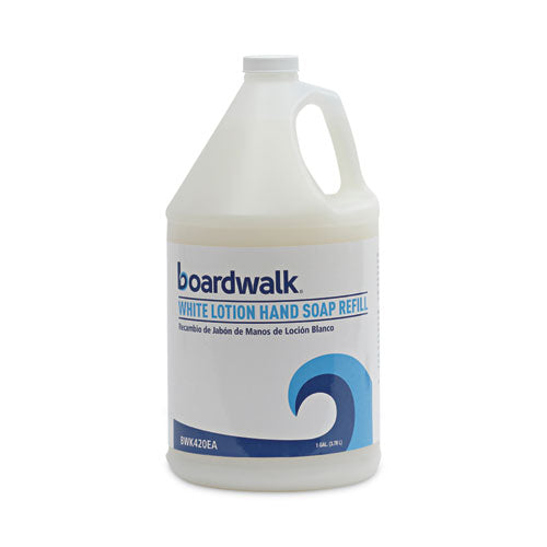 Image of Boardwalk® Mild Cleansing Lotion Hand Soap Refill, Cherry Scent, 1 gal Bottle, 4/Carton