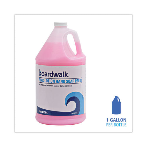 Image of Boardwalk® Mild Cleansing Pink Lotion Hand Soap Refill, Cherry Scent, 1 gal Bottle