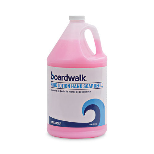 Image of Boardwalk® Mild Cleansing Pink Lotion Hand Soap Refill, Cherry Scent, 1 gal Bottle, 4/Carton