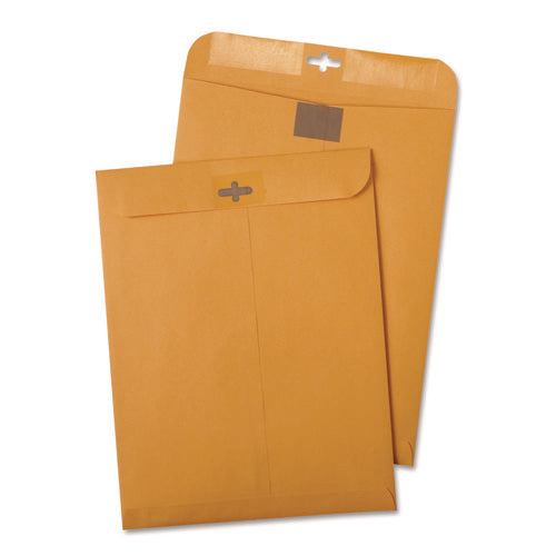Image of Quality Park Postage Saving Clearclasp Kraft Envelope, #55, Cheese Blade Flap, Clearclasp Closure, 6 X 9, Brown Kraft, 100/box