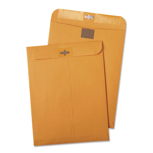 Image of Quality Park Postage Saving Clearclasp Kraft Envelope, #97, Cheese Blade Flap, Clearclasp Closure, 10 X 13, Brown Kraft, 100/box