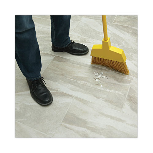 Image of Boardwalk® Poly Bristle Angler Broom, 53" Handle, Yellow, 12/carton