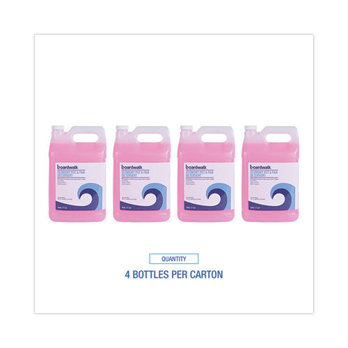 Image of Boardwalk® Industrial Strength Pot and Pan Hand Dishwashing Detergent, Herbal Scent, 1 gal Bottle, 4/Carton