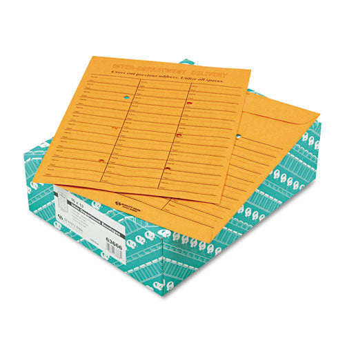 Image of Quality Park Brown Kraft Redi-Tac Box-Style Interoffice Envelope, #97, Two-Sided Three-Column Format, 10 X 13, Brown Kraft, 100/box