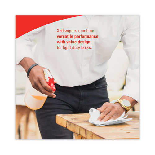 Image of WypAll® X50 Cloths, Jumbo Roll, 13.4 x 9.8, White, 1,100/Roll