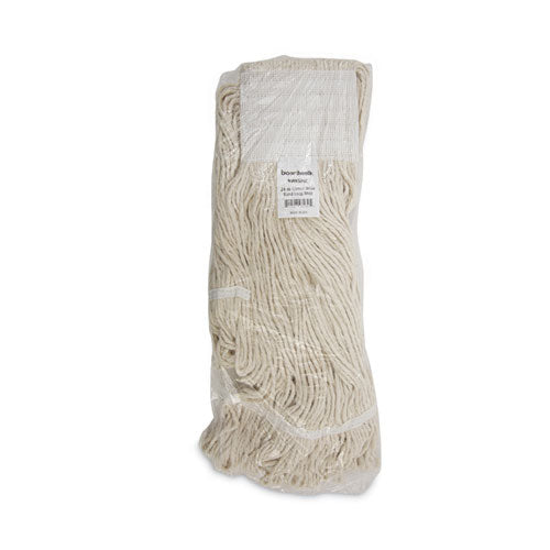 Image of Boardwalk® Mop Head, Pro Loop Web/tailband, Premium Saddleback Head, Ctn, 24-Oz., Wh, 12/ct