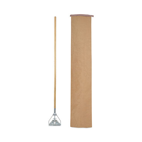 Image of Boardwalk® Screw Clamp Metal Head Wooden Mop Handle, #20+, 1.13" dia x 62", Natural