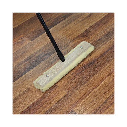 Image of Boardwalk® Fiberglass Broom Handle, Nylon Plastic Threaded End, 1" dia x 60", Black