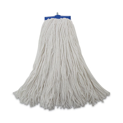Image of Boardwalk® Mop Head, Economical Lie-Flat Head, Rayon Fiber, 20oz, White, 12/carton