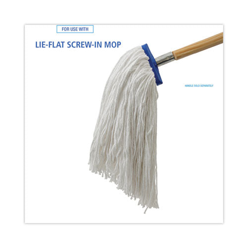 Image of Boardwalk® Mop Head, Economical Lie-Flat Head, Rayon Fiber, 20oz, White, 12/carton