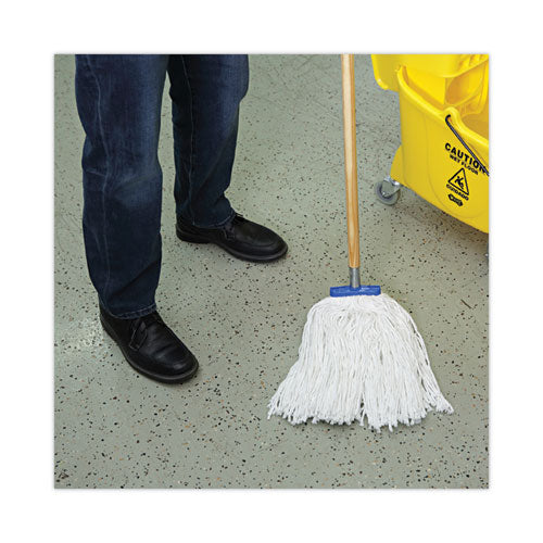 Image of Boardwalk® Mop Head, Economical Lie-Flat Head, Rayon Fiber, 20oz, White, 12/carton