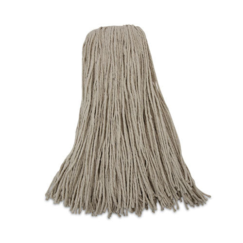 Image of Boardwalk® Mop Head, Economical Lie-Flat Head, Cotton Fiber, 32oz, White, 12/carton