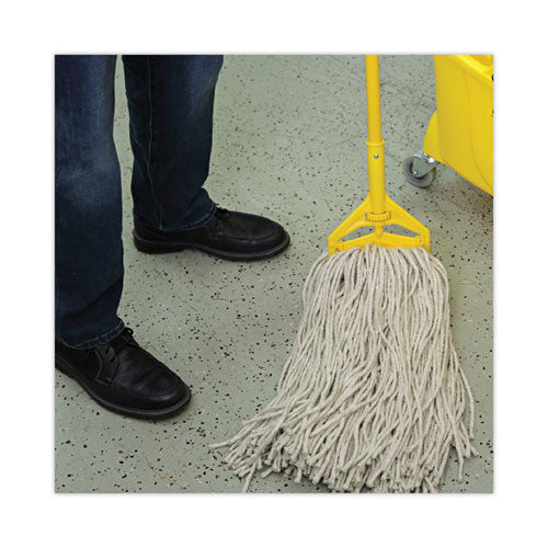 Image of Boardwalk® Mop Head, Economical Lie-Flat Head, Cotton Fiber, 32oz, White, 12/carton