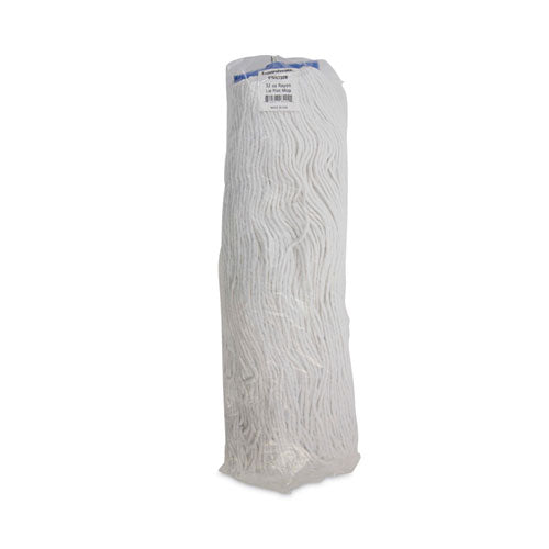Image of Boardwalk® Mop Head, Economical Lie-Flat Head, Rayon Fiber, 32-Oz., White, 12/carton