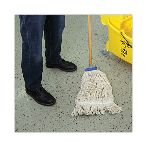 Image of Boardwalk® Mop Head, Lie-Flat Head, Cotton Fiber, 24 oz, White, 12/Carton