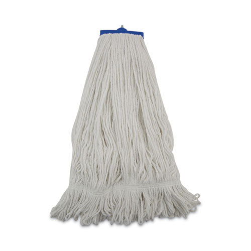 Image of Boardwalk® Mop Head, Lie-Flat Head, Rayon Fiber, 24oz, White, 12/carton