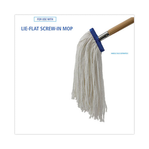 Image of Boardwalk® Mop Head, Lie-Flat Head, Rayon Fiber, 24oz, White, 12/carton