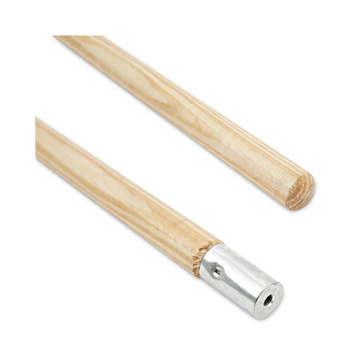 Image of Boardwalk® Lie-Flat Screw-In Mop Handle, Lacquered Wood, 1.13" dia x 54", Natural