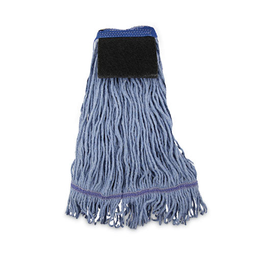 Image of Boardwalk® Mop Head, Loop-End, Cotton With Scrub Pad, Medium, 12/carton