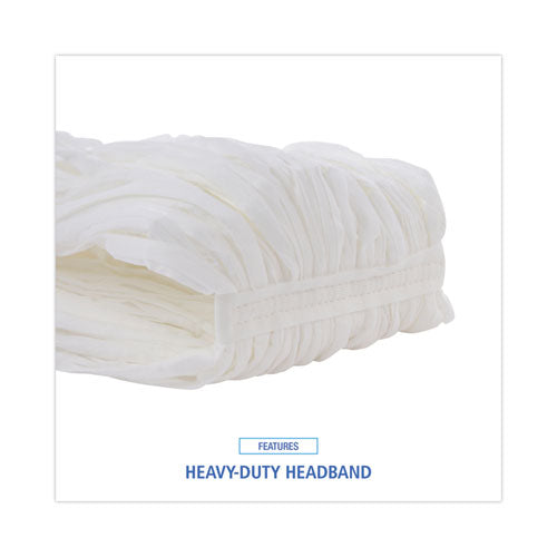 Image of Boardwalk® Mop Head, Looped, Enviro Clean With Tailband, Medium, White, 12/carton