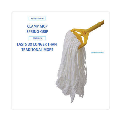 Image of Boardwalk® Mop Head, Looped, Enviro Clean With Tailband, Large, White, 12/carton