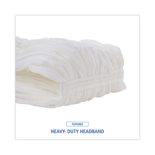 Image of Boardwalk® Mop Head, Looped, Enviro Clean With Tailband, Large, White, 12/carton