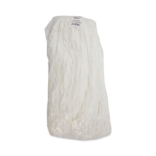 Image of Boardwalk® Mop Head, Looped, Enviro Clean With Tailband, Large, White, 12/carton