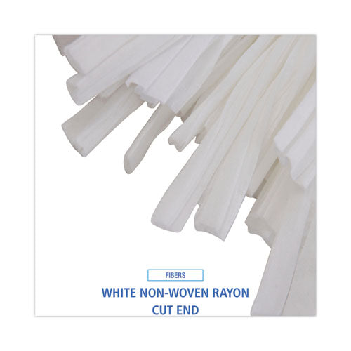 Image of Boardwalk® Nonwoven Cut End Edge Mop, Rayon/polyester, #20, White, 12/carton