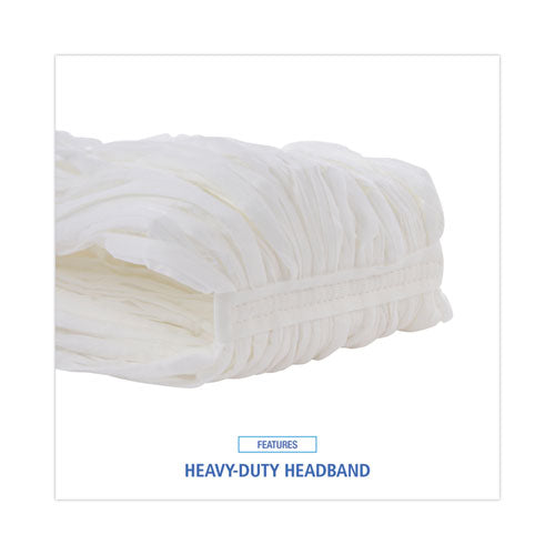 Image of Boardwalk® Nonwoven Cut End Edge Mop, Rayon/polyester, #20, White, 12/carton