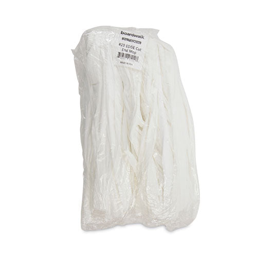 Image of Boardwalk® Nonwoven Cut End Edge Mop, Rayon/polyester, #20, White, 12/carton
