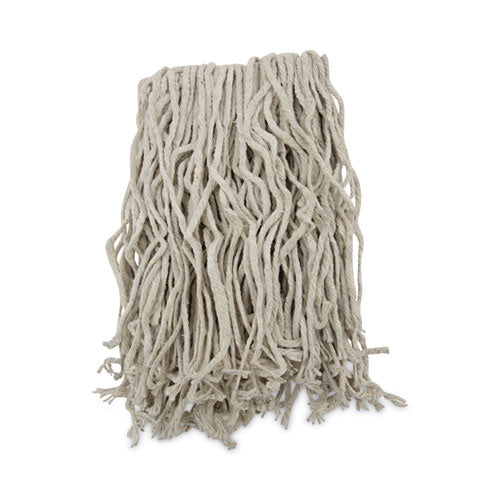 Image of Boardwalk® Mop Head, Cotton, Cut-End, White, 4-Ply, #16 Band, 12/carton